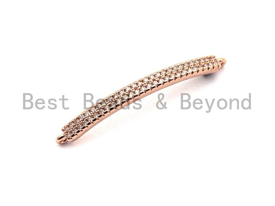 CZ Micro Pave 3x33mm Thin Bracelet Connector bar, CZ Pave Bar Connector for Bracelet Making, Cubic Zirconia Connector/Link,sku#E489C