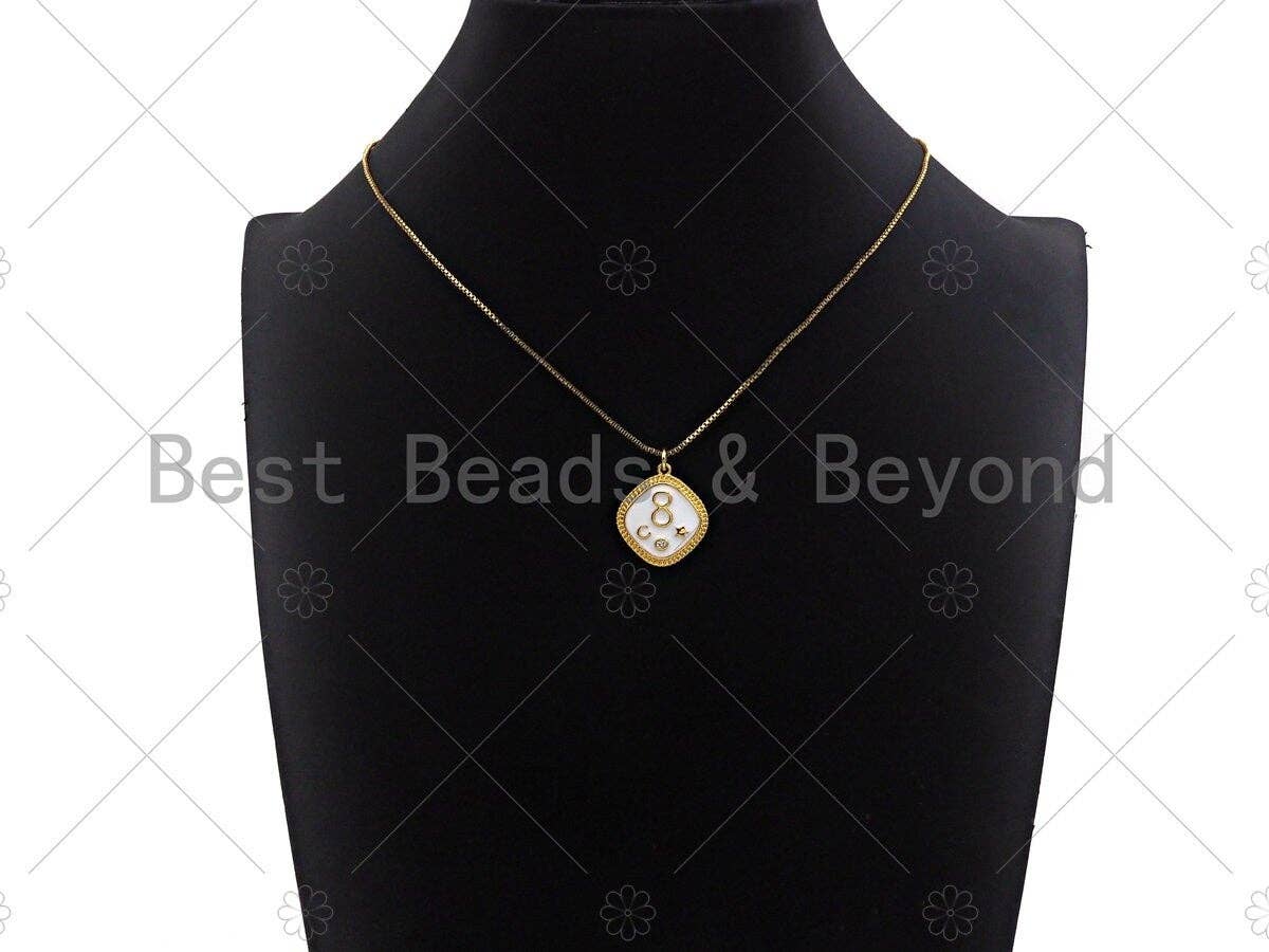 Colorful Enamel Pave Infinity Moon Star On Rhombus Pendant, Gold Enamel Rhombus Pendant, Pave Enamel Jewelry Findings,20x23mm,Sku#L437