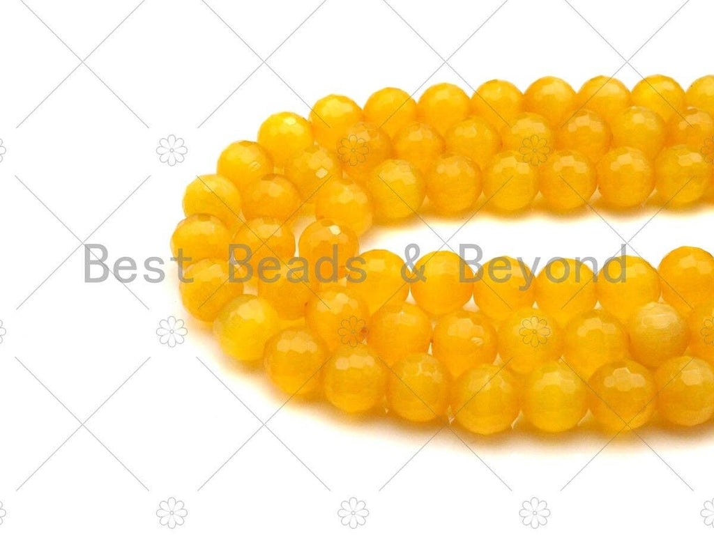 Special Cut Yellow Cat's Eye Round Faceted Beads, 6mm/8mm/10mm/12mm Round Faceted, 15.5'' Full Strand, Sku#UA201c