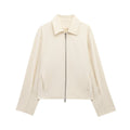 European And American-style Lapel Long-sleeve Zip-up Baseball Uniform Jacket