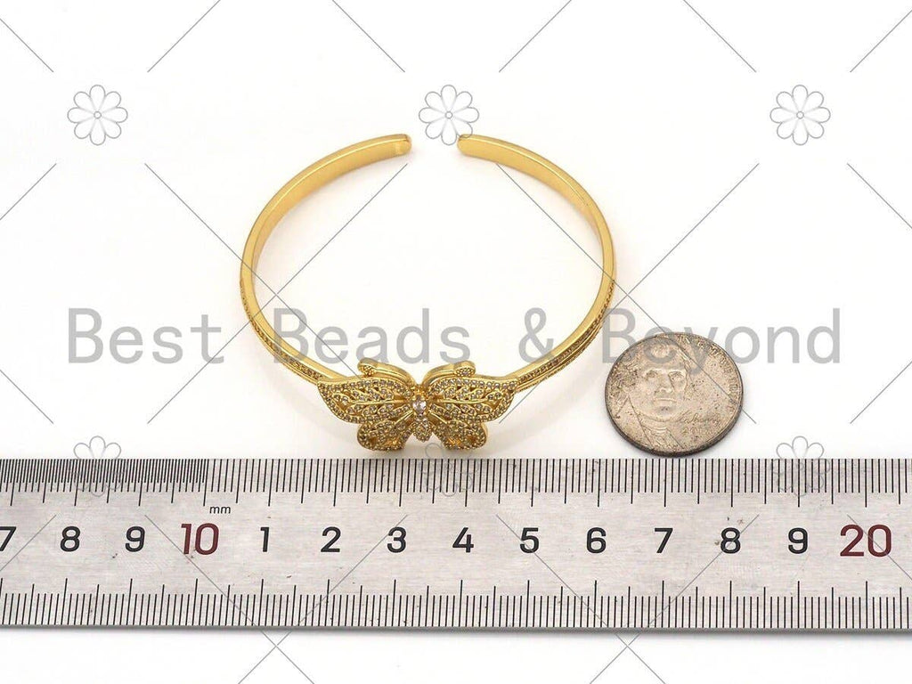 CZ Micro Pave Butterfly Bracelet, Sku#LD143