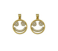 CZ Smiley Face on Hollow Out Round Charm, Sku#JL115