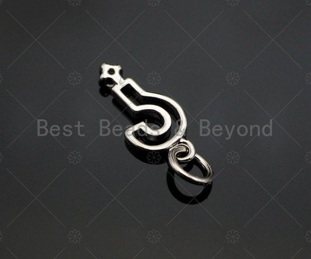 CZ Micro Pave Question Mark Pendant/Charm, Gold/Silver/Rose Gold Bracelet Necklace CZ Pave Pendant Charm, 11x6mm,Sku#Y371