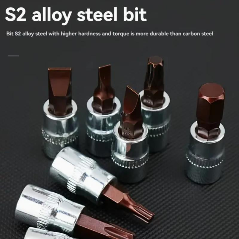46/53Pcs 1/4 Inch Drive Socket Ratchet Wrench Set, with Bit Socket Set Metric and Extension Bar for Auto Repairing and Household, with Storage Case,Gift for Man,Husband,Springtok Tool Box Hardware