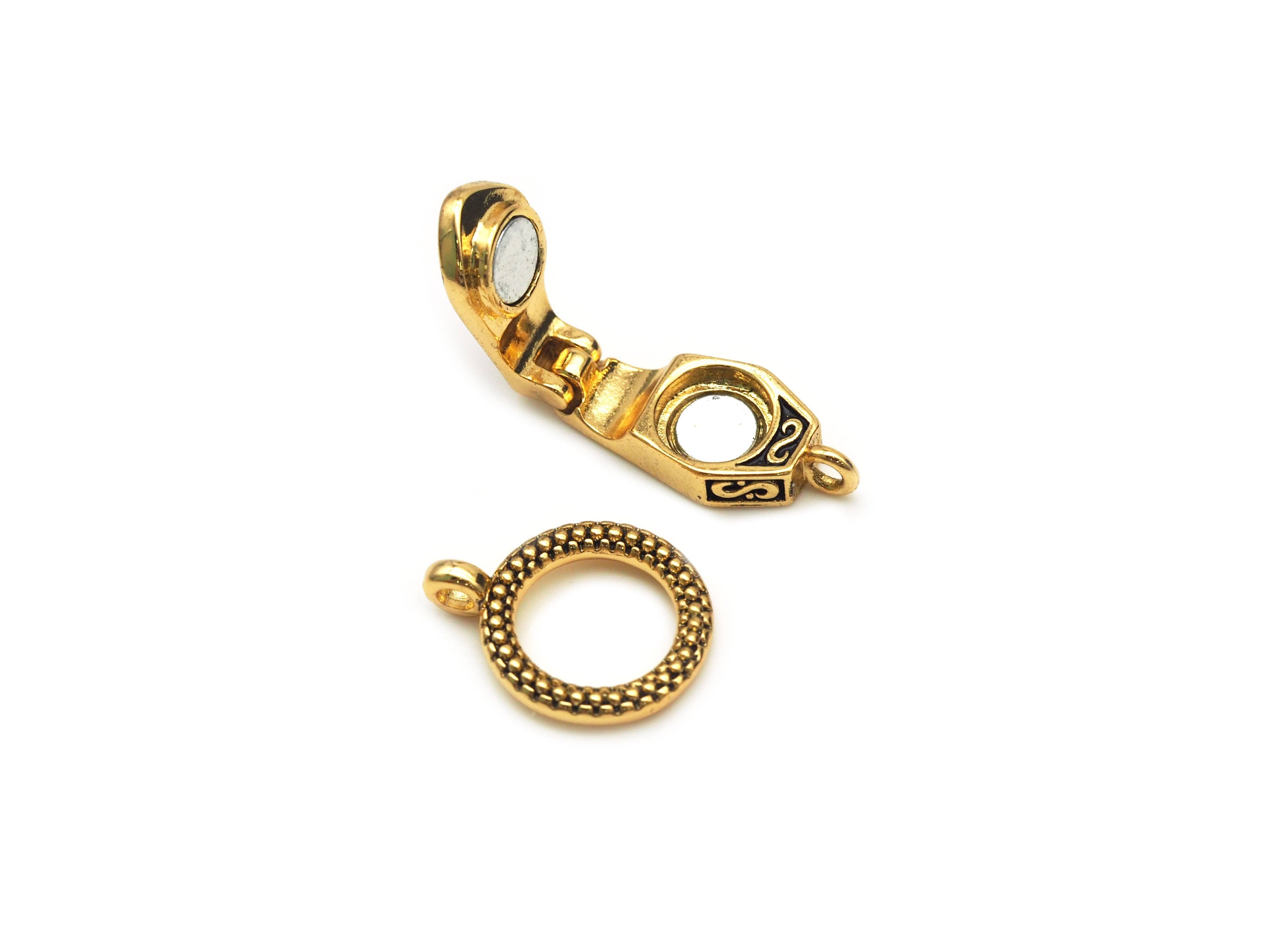 Antique Silver Gold Copper Magnetic Clasp, Sku#A109