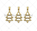 18k Gold Color Christmas Tree Shape Pendant, Dainty Gold Pendant, Christmas Charm, ,27x15mm, Sku#LK205