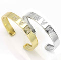 CZ Mirco Pave MAMA Word Open Cuff Bracelet, 18K Gold Filled