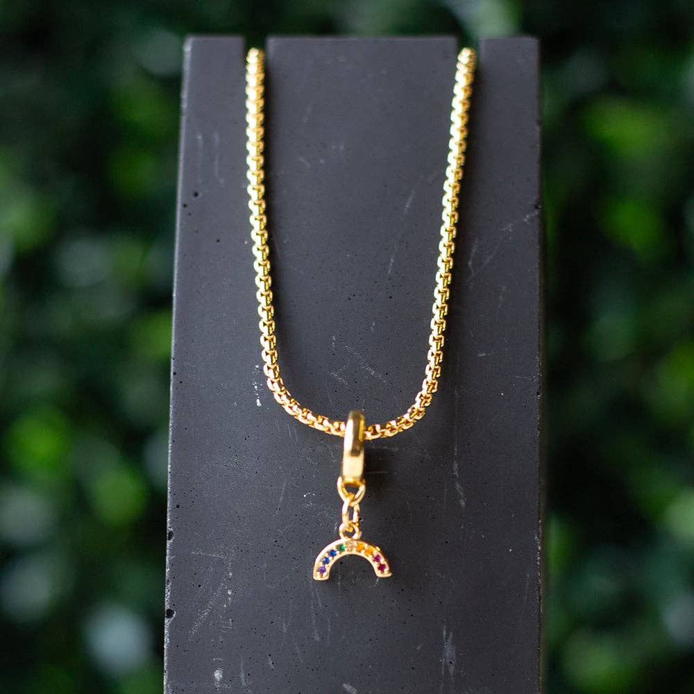 Rainbow Charm, Gold | Charm Bar | Charm Necklace or Bracelet