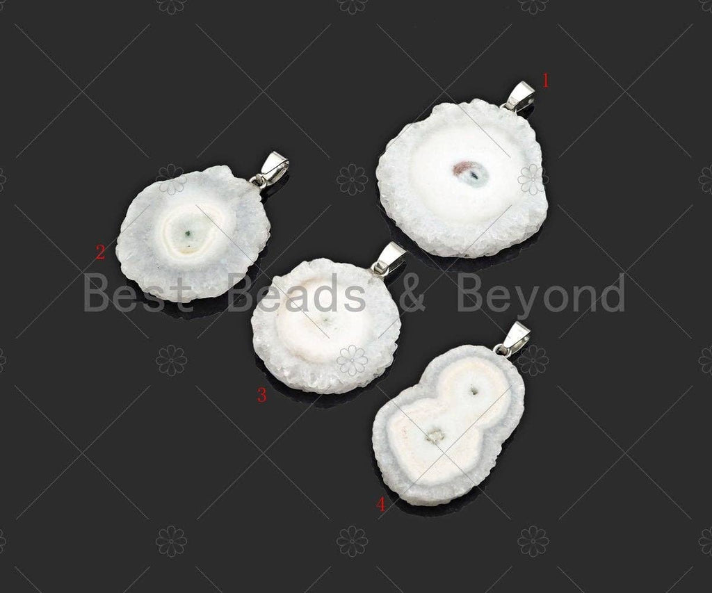 High Quality Natural Druzy Agate Irregular Shape Pendant, White Necklace Agate Pendant, 40mm,28-36mm,Sku#YK16