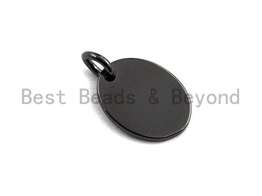 NEW DESIGN Pave CZ Enamel Moon Charms Pendant, Green Enamel,Enamel Oval Pendant, Oil Drop jewelry Findings, 9x12mm,sku#Z393