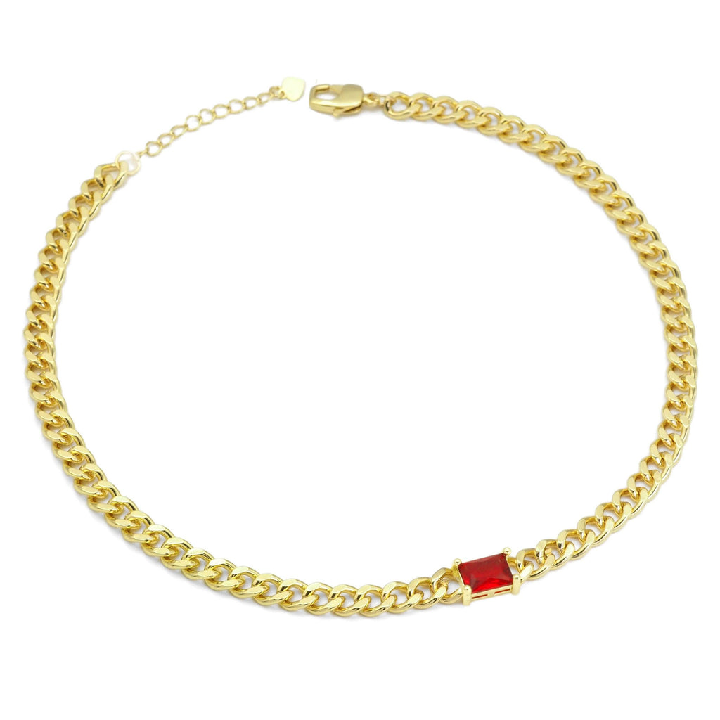 Gold Colorful Square CZ Connector, Sku#LX287