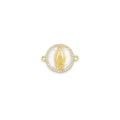 Mother-of-pearl Virgin Mary Connector Charm Pendant, Sku#WL14