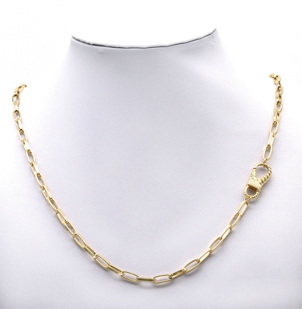 Gold String Oval Lobster Clasp, Sku#LX85