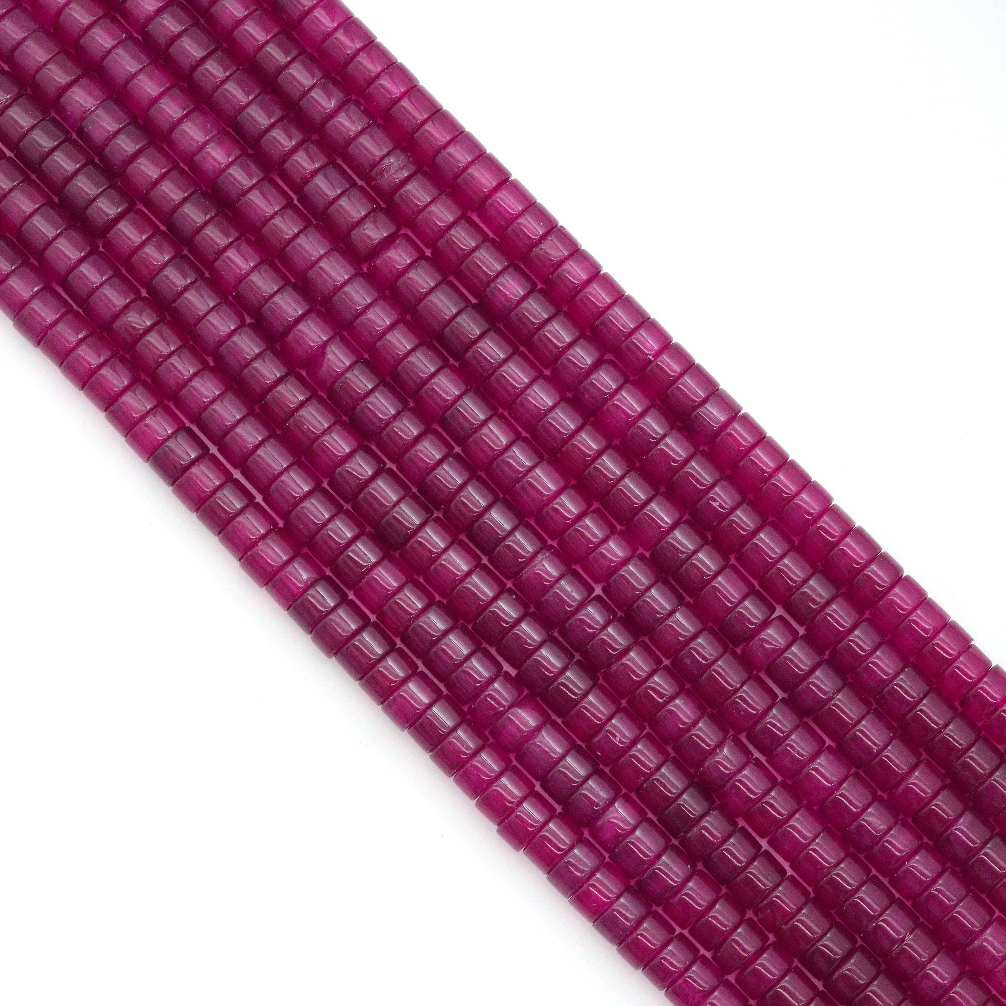 6x10mm Red Jade Wheel Shape Smooth Beads, Sku#U2234