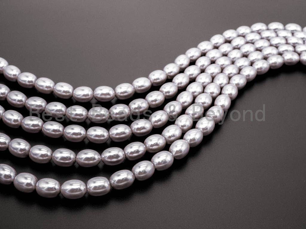 Gray  Natural Mother of Pearl beads,10x13mm/16x19mm Pearl Oval beads, Loose Oval Smooth Pearl Shell Beads, 16inch strand, SKU#T76