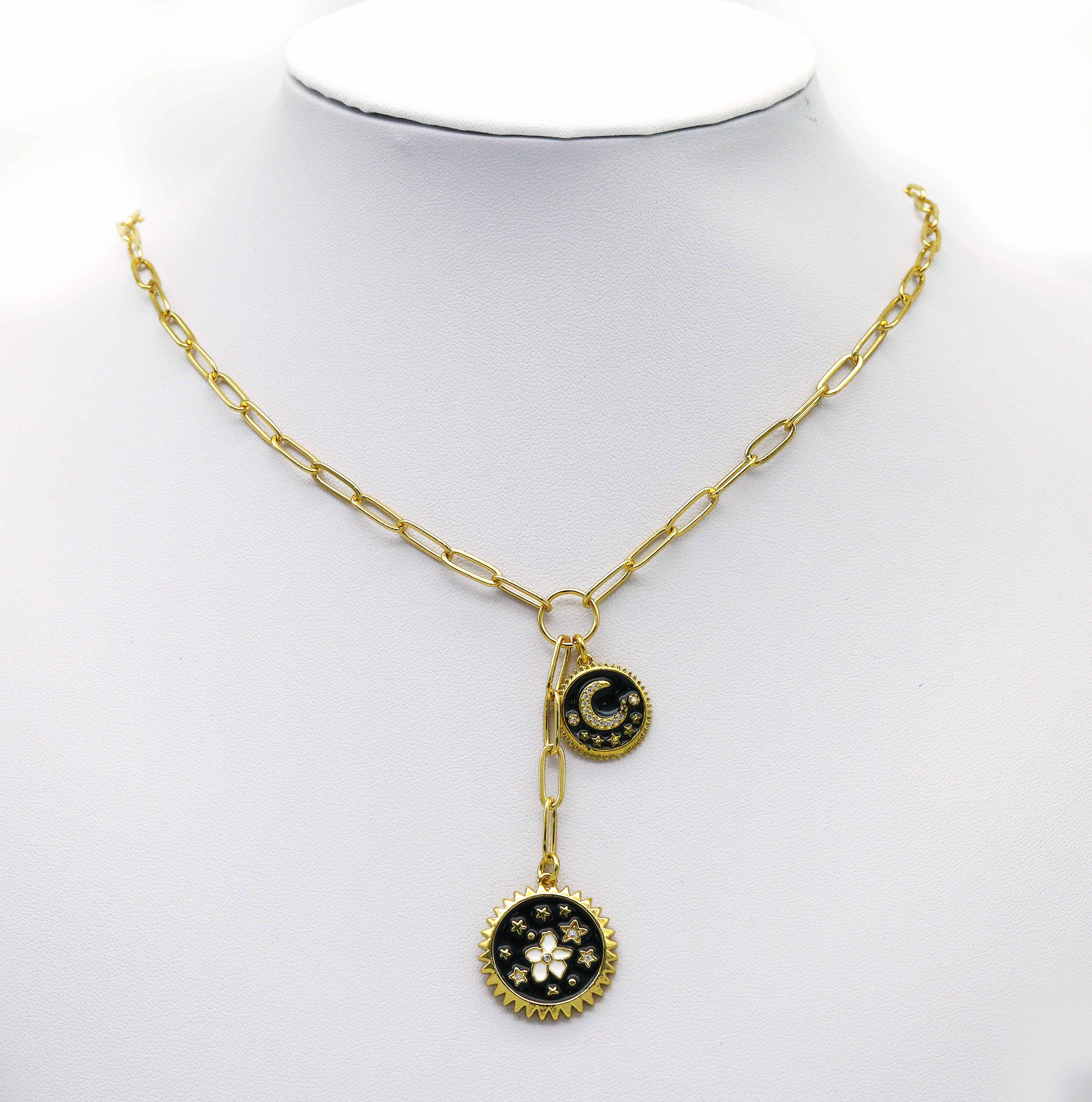 Thin Paperclip Drop Chain Necklace, sku#CL14N