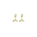 CZ Fish Tail Gold Charm, Sku#LK914