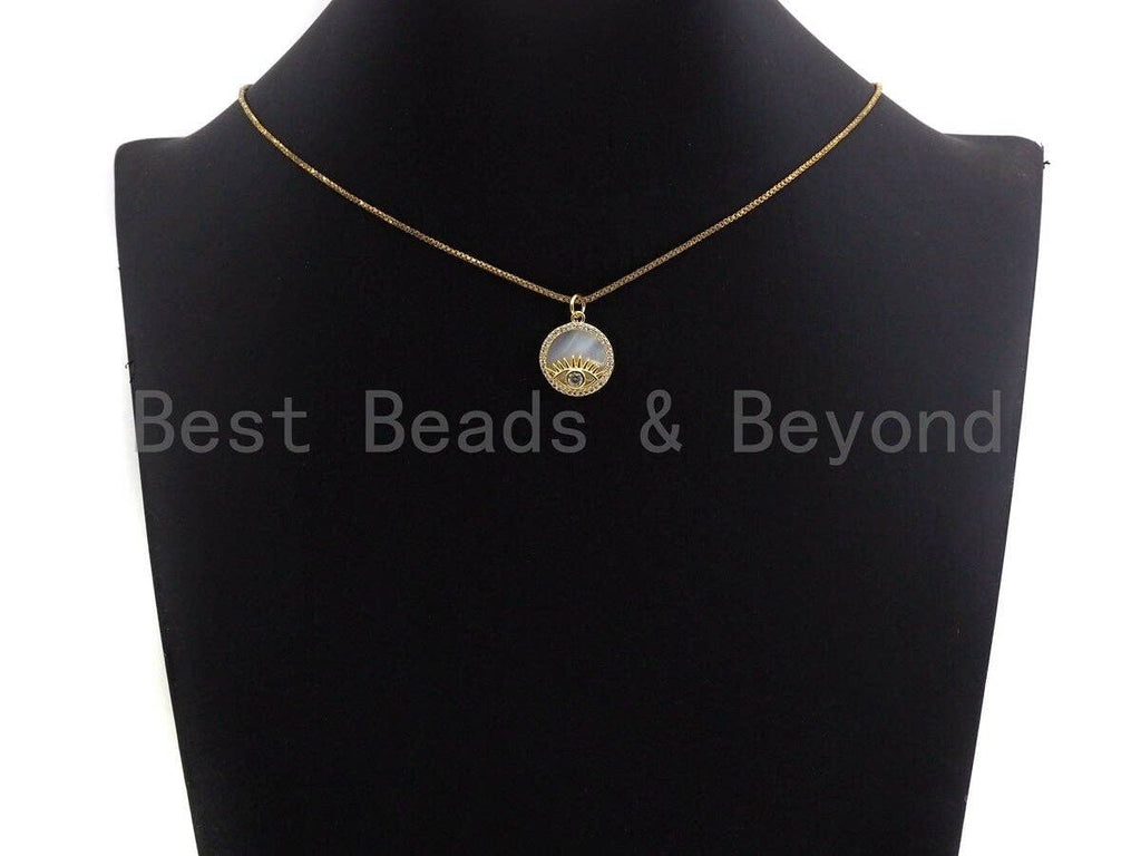 Clear CZ Micro Pave Evil Eye on Mother-of-pearl Pendant Charm, Cubic Zirconia Charm, Eye Charm, 6x18mm,sku#Z846