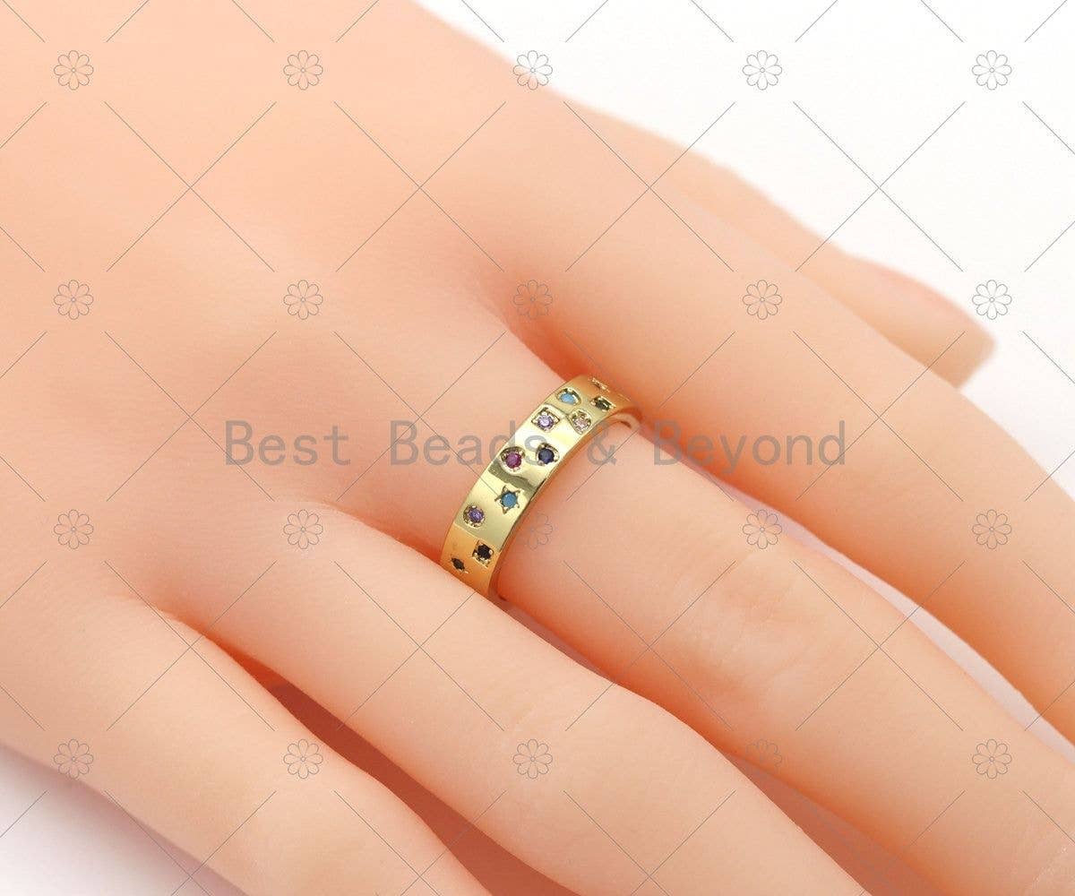 CZ on Band Adjustable Ring, Sku#X283