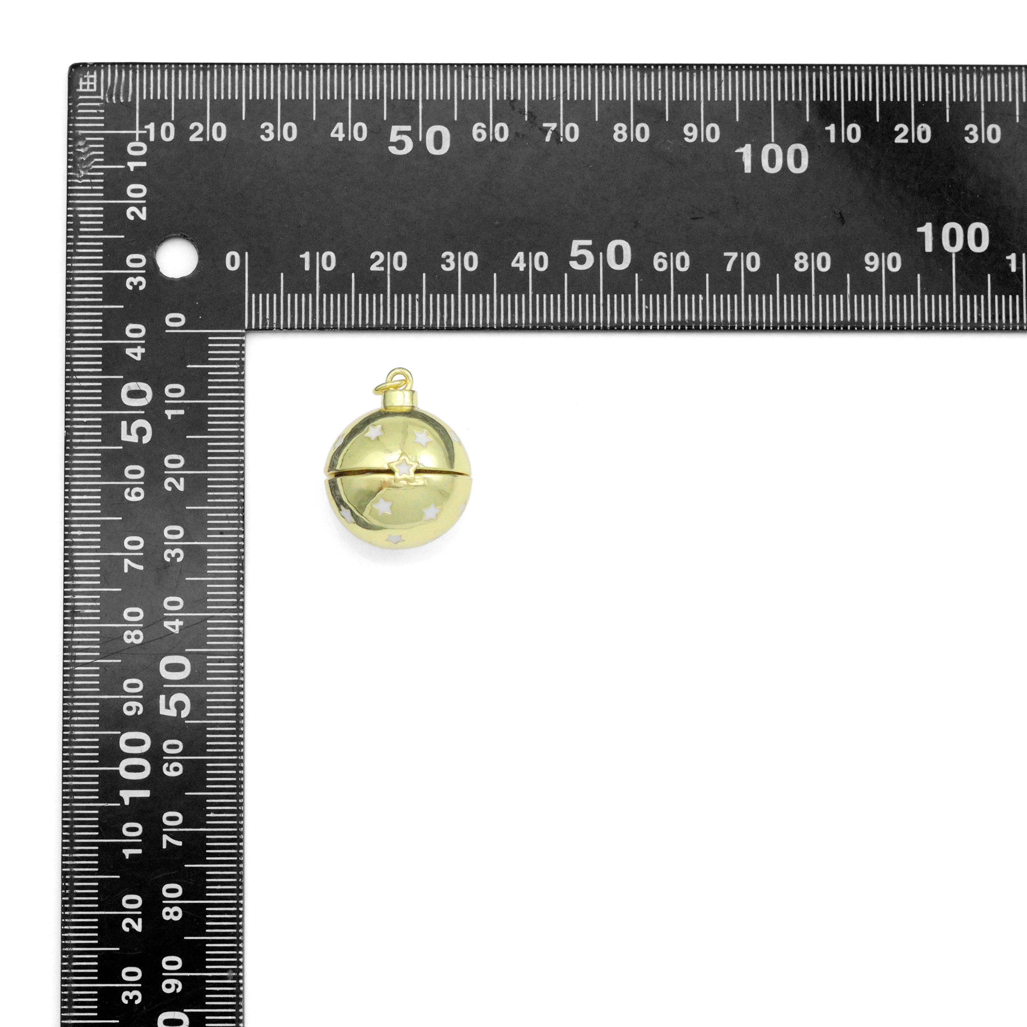3D Star Round Ball Charm Pendant, Sku#LK1141