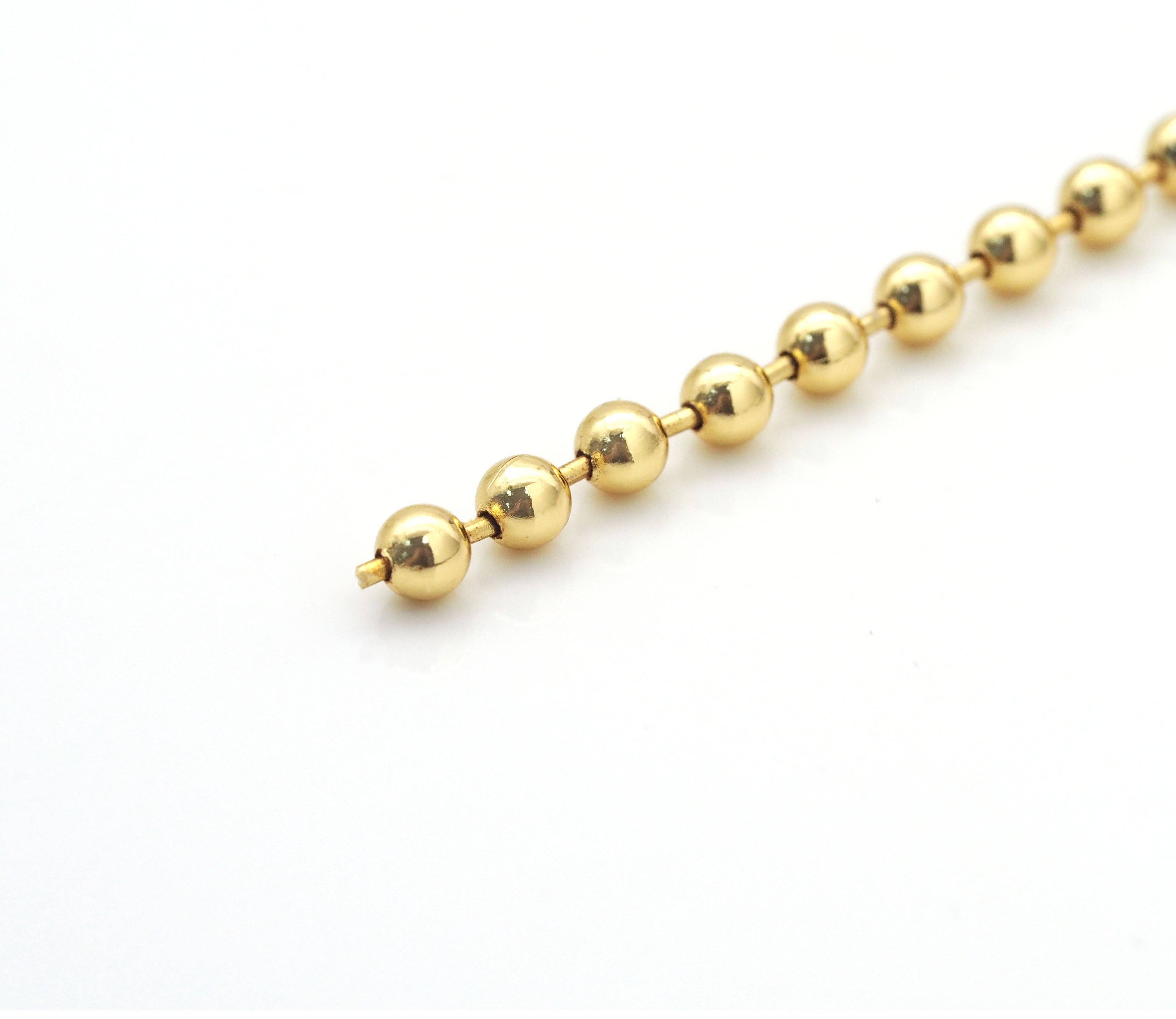 Plain Gold Silver ball chain by yard, sku#LD360