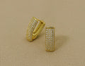 CZ Pave Triangle Shape Earrings, Sku#Y611