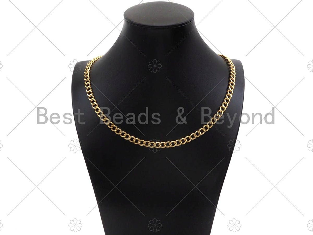 Matte Gold Black 6x8mm Cuban Curb Chain by Yard, Cuban Chain, Matte Finish Chain, Wholesale bulk Chain, sku#M403