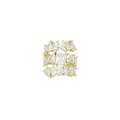 Gold Clear Drop Rectangle CZ Triple line statement Adjustable Ring, Sku#LK1004