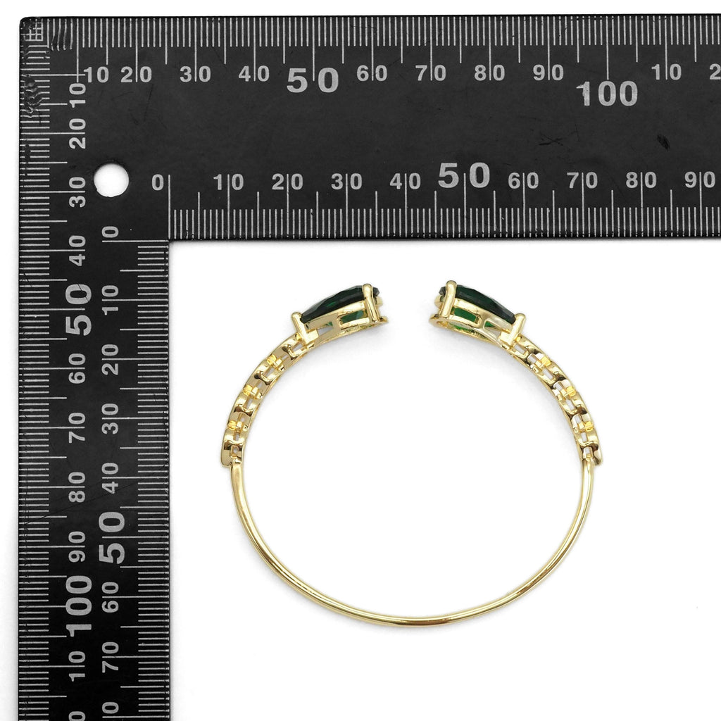 Colorful Teardrop Crystal Gold Adjustable Bracelet, Sku#LX284
