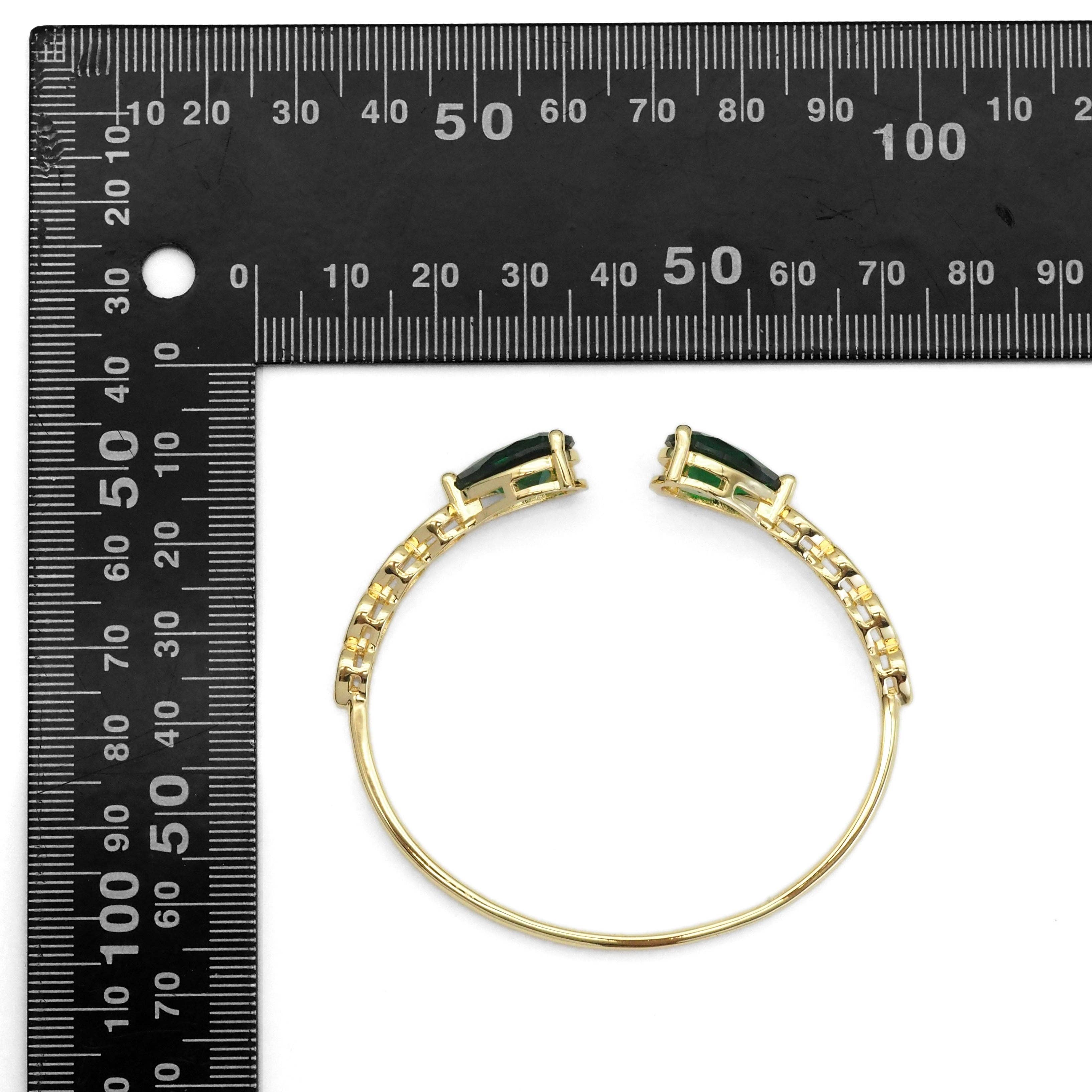Colorful Teardrop Crystal Gold Adjustable Bracelet, Sku#LX284