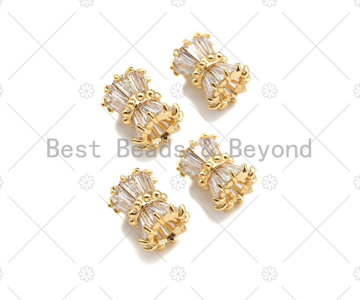 Gold Filled CZ Micro Pave Drum Shape Spacer Beads, 11x9mm, Sku#ZX25
