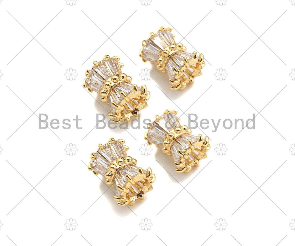 Gold Filled CZ Micro Pave Drum Shape Spacer Beads, 11x9mm, Sku#ZX25