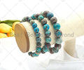 Natural Blue Oak Jasper Stretchy Bracelet, Sku#EF26