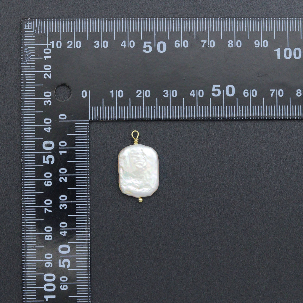 Flat Freshwater Pearl Oval shape Charm Pendant,Sku#EF727