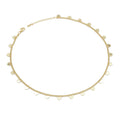 Gold Heart Thin Cuban link chain Adjustable Necklace, Sku#LD472