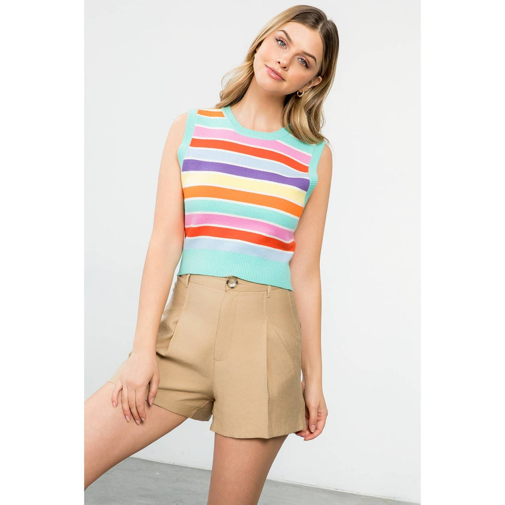 Callie- Multi Color Stripe Knit Top