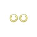 Hammered Gold hoop Earrings, Sku#Y1034