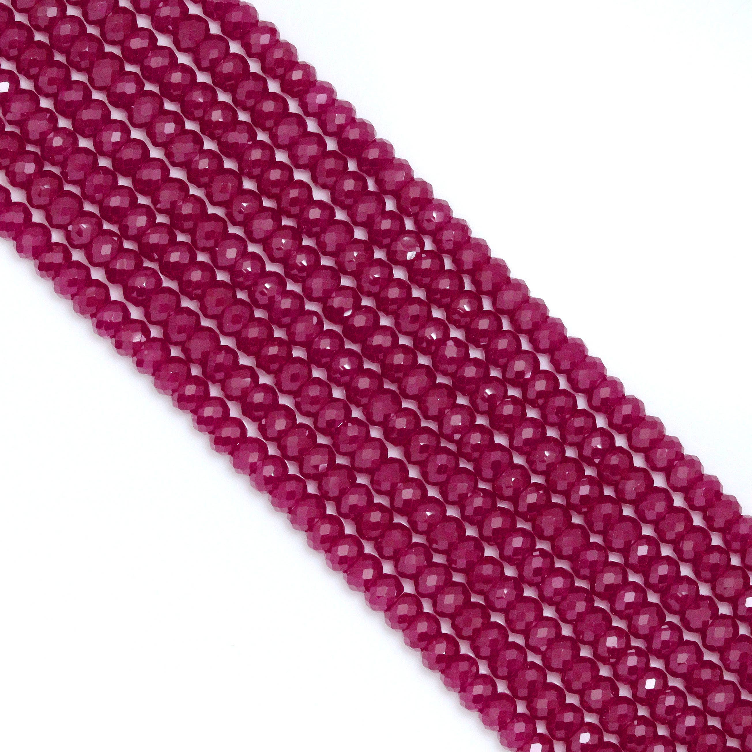 Red Corundum Faceted Rondelle Beads, Sku#U2128