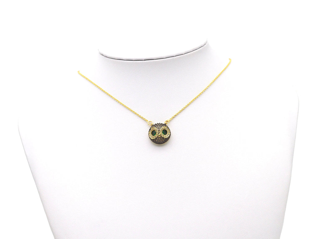 CZ Owl Charm, Sku#LK582