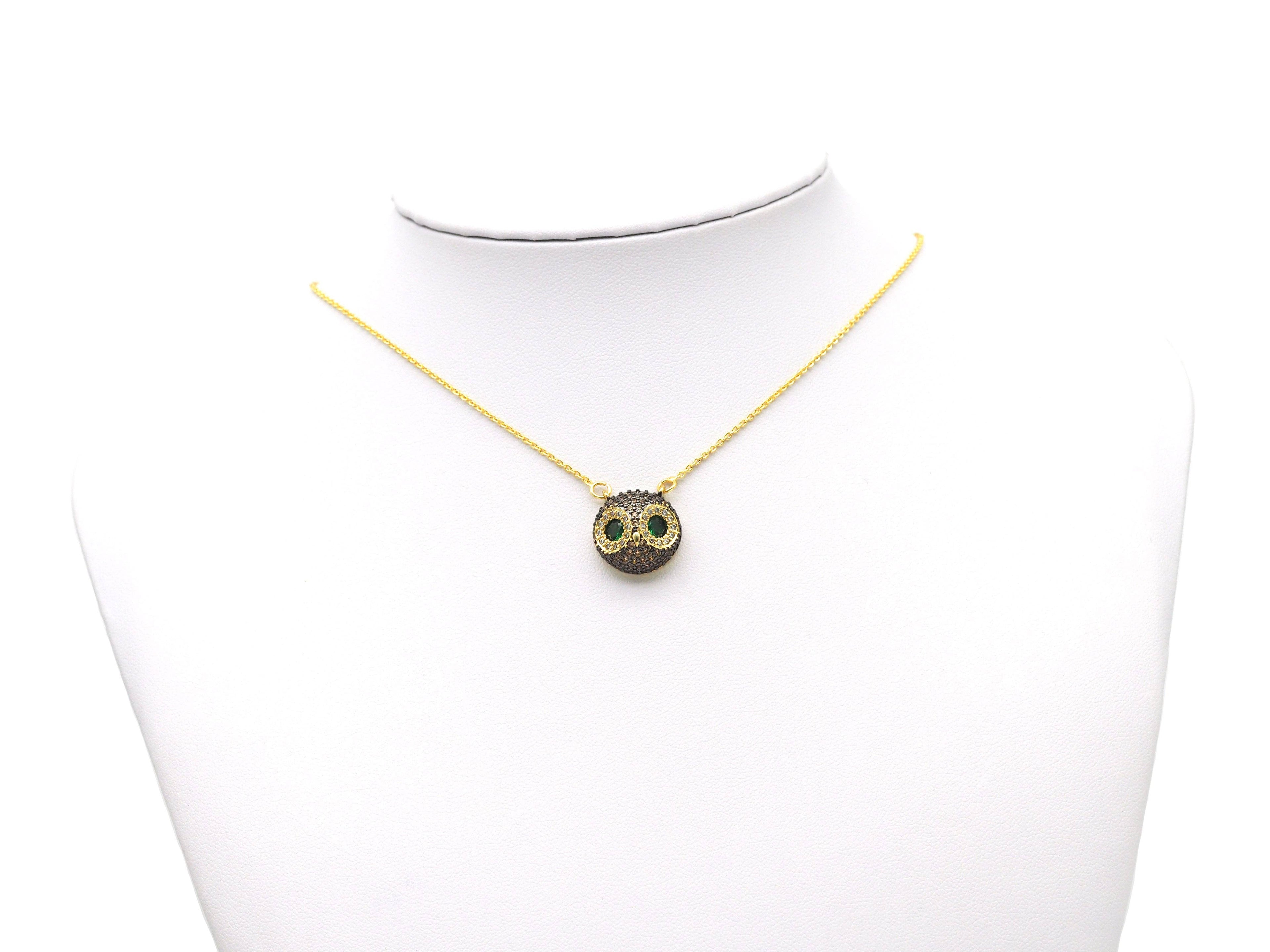 CZ Owl Charm, Sku#LK582