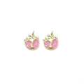 Gold Pink Enamel Tree Shape Charm, Sku#Y805