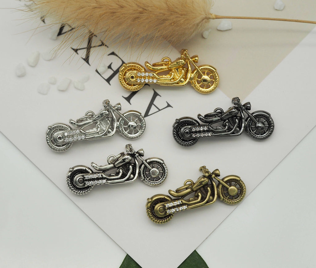 CZ Motorcycle Charm, Sku#Y673