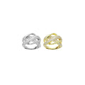 CZ Twisted Criss Cross Oval Adjustable Ring, Sku#A323
