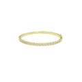 Gold CZ Twisted Link wheat flower Thin Bracelet, Sku#LX434