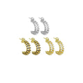 Black Clear CZ Swirl Huggie Earrings, Sku#A191