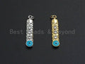 NEW Turquoise Enamel Evil Eye North Star On Long Bar Pendant,Cz Micro Pave Oil Drop Round pendant,Enamel Jewelry,7x36mm,sku#Z516