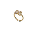 White Enamel Butterfly Adjustable Ring, JD23