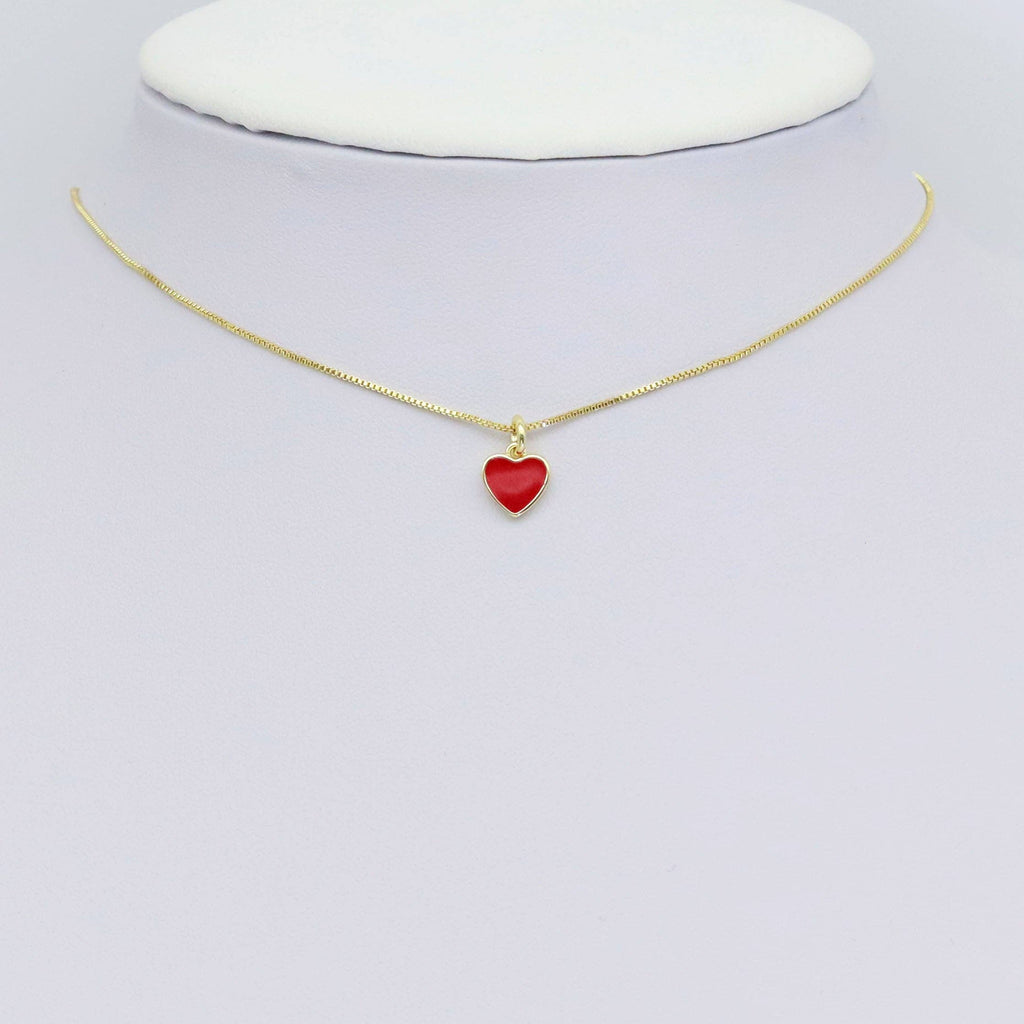 Colorful Enamel Gold Heart Charm, Sku#ML74c