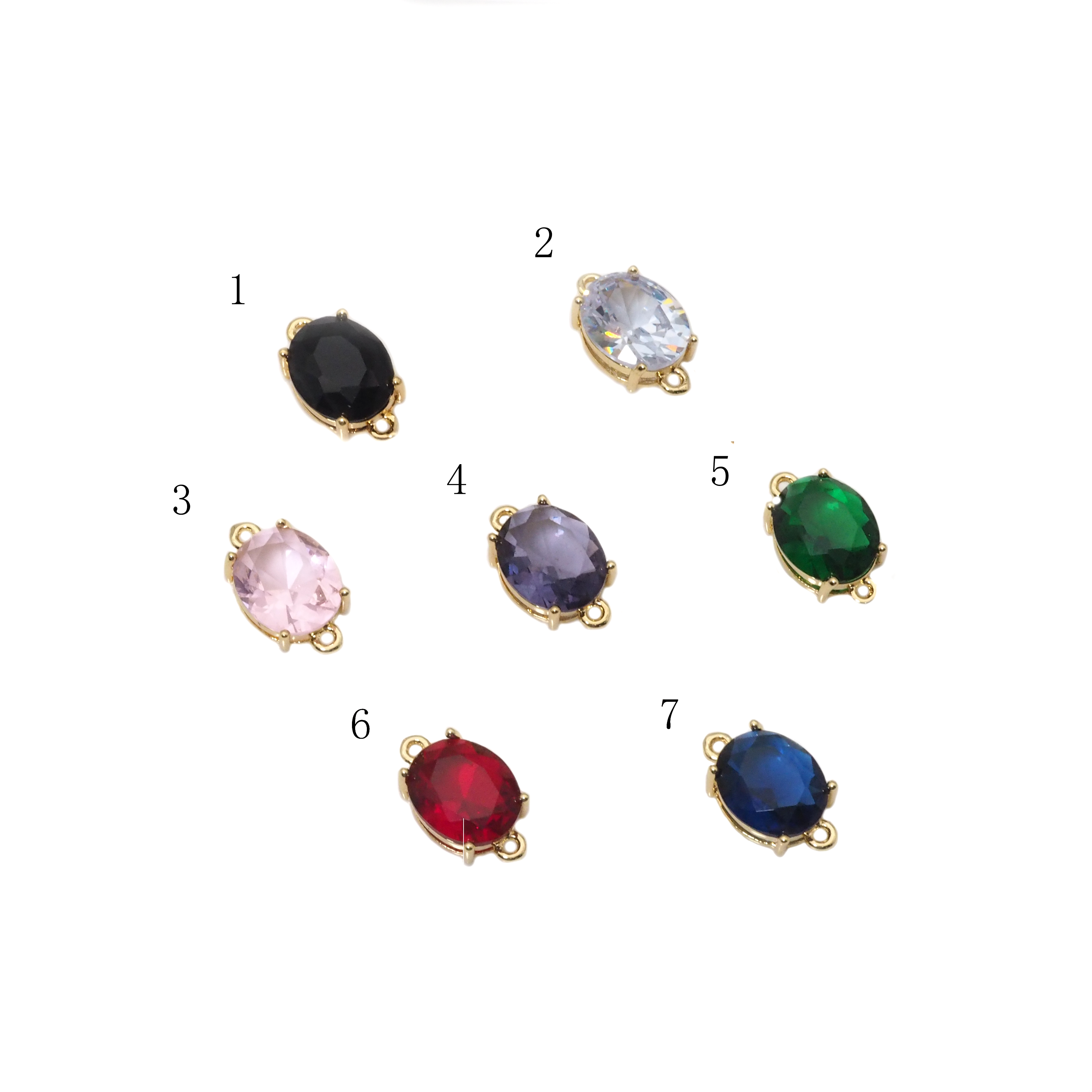 Big Colorful Oval CZ Spacer Beads, Sku#LD384