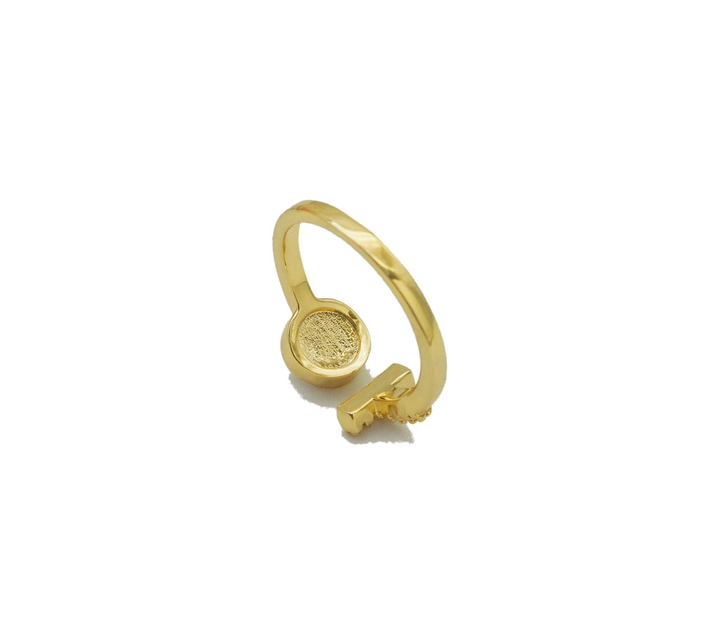 Round Mother of Pearl Bar ring, Sku#X369